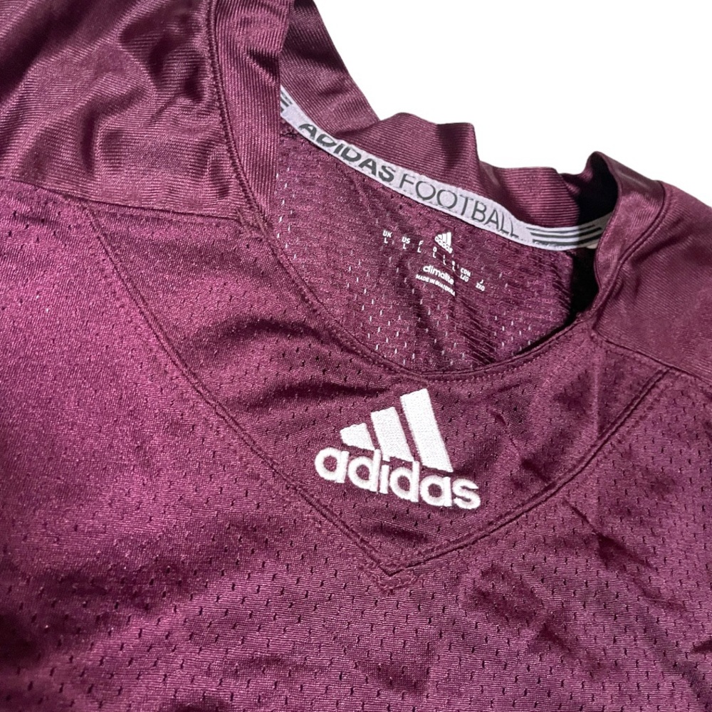 Adidas Men's Press Coverage Football Jersey Burgundy Climalite - Picture 7 of 9